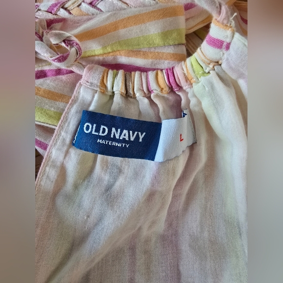 Old Navy Maternity Waist-Defined Striped Halter Maxi Dress - Picture 10 of 10